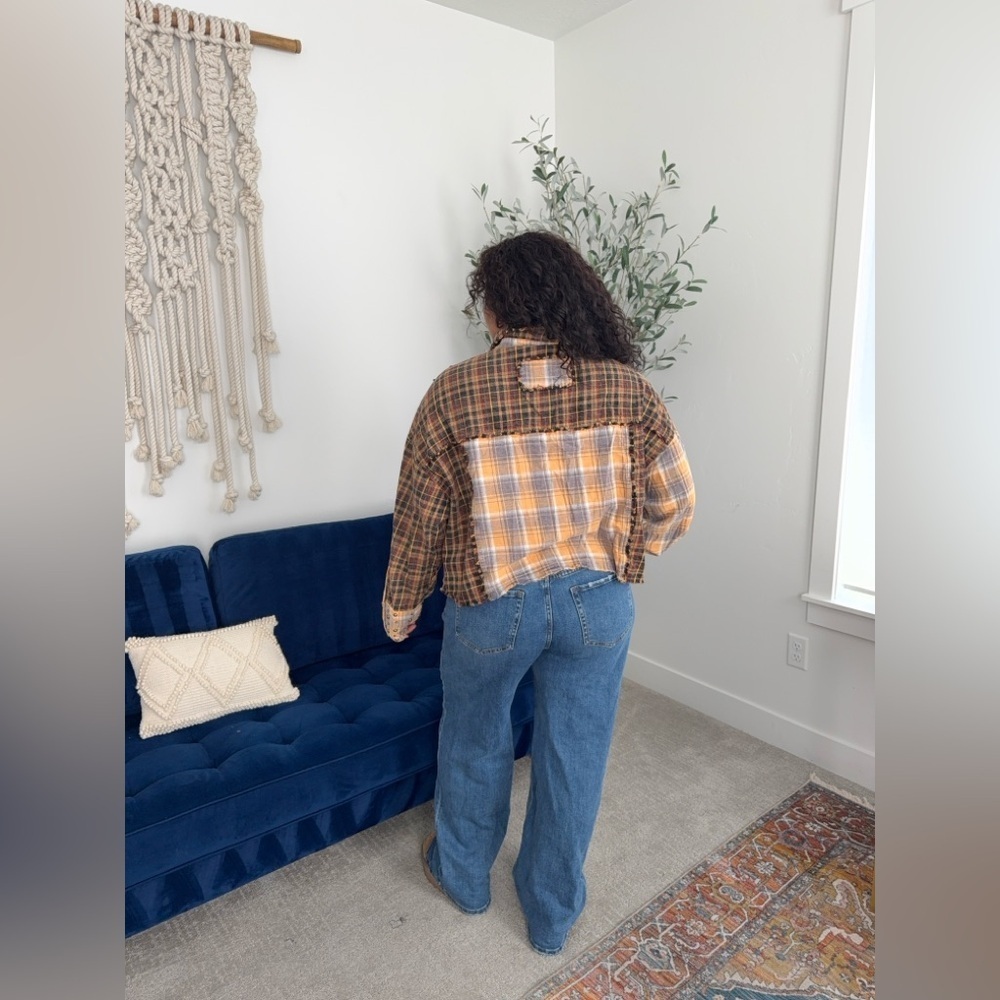 Oli & Hali Studded Patchwork Plaid Shirt - Picture 10 of 11